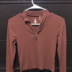 Cropped zip up long sleeve